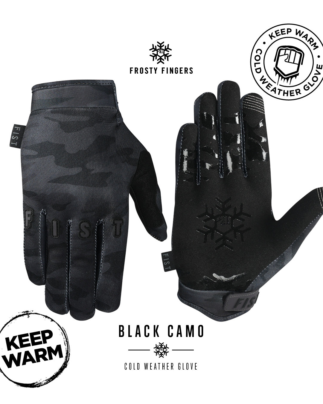 Black Camo Frosty Adult Cold Weather Glove
